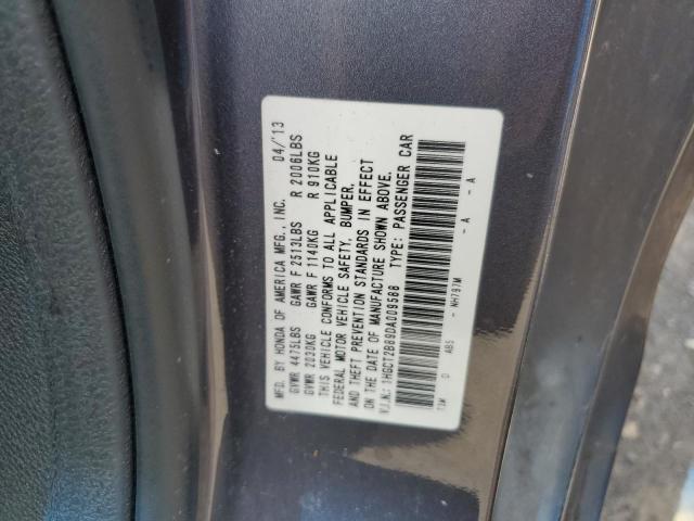 1HGCT2B89DA009588 - 2013 HONDA ACCORD EXL CHARCOAL photo 12