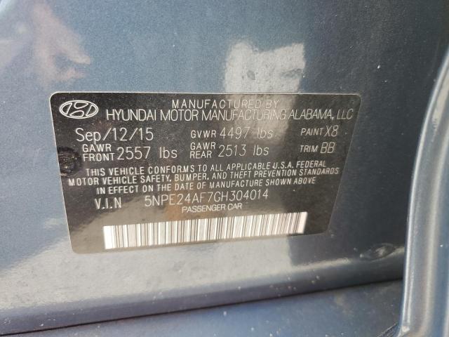 5NPE24AF7GH304014 - 2016 HYUNDAI SONATA SE BLUE photo 12