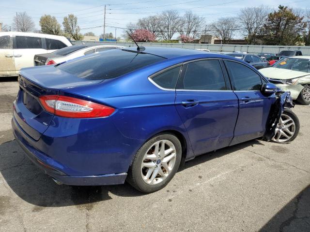 3FA6P0H7XDR290105 - 2013 FORD FUSION SE BLUE photo 3