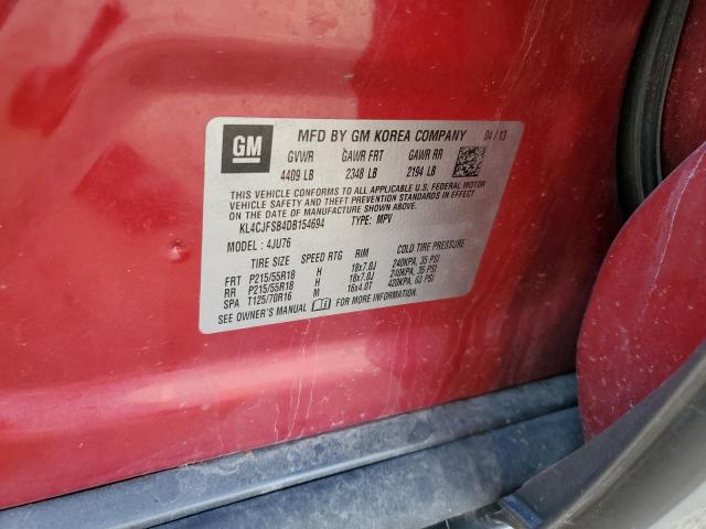 KL4CJFSB4DB154694 - 2013 BUICK ENCORE CONVENIENCE 红色 照片 12