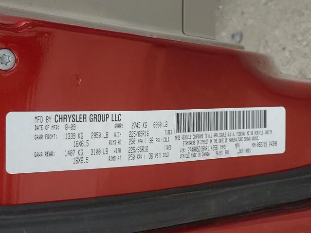 2A4RR5D18AR114956 - 2010 CHRYSLER TOWN & COU TOURING წითელი ფოტო 13
