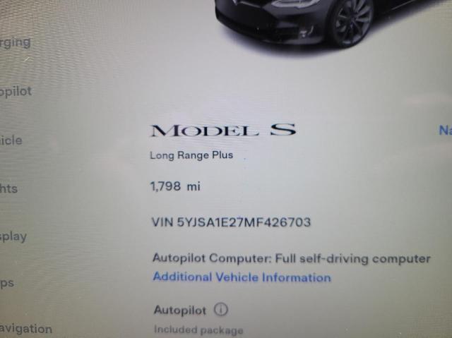 5YJSA1E27MF426703 - 2021 TESLA MODEL S Qara foto 8