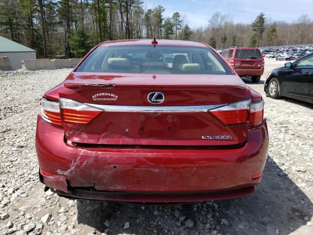 JTHBW1GG4D2028408 - 2013 LEXUS ES 300H RED photo 6