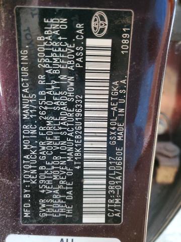 4T1BK1EB2GU196332 - 2016 TOYOTA AVALON XLE BROWN photo 12