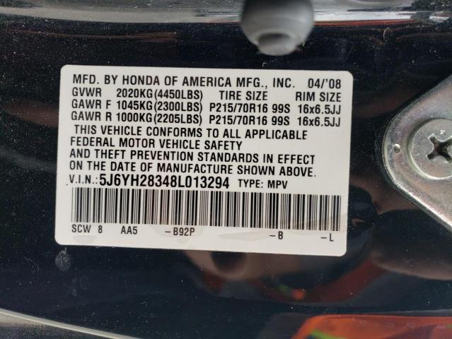 5J6YH28348L013294 - 2008 HONDA ELEMENT LX BLACK photo 13