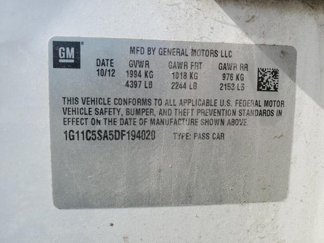 1G11C5SA5DF194020 - 2013 CHEVROLET MALIBU 1LT WHITE photo 12