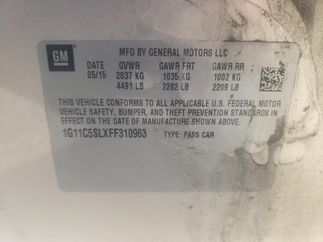 1G11C5SLXFF310963 - 2015 CHEVROLET MALIBU 1LT 米色 照片 12