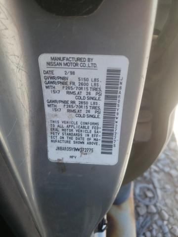 JN8AR05Y9WW272775 - 1998 NISSAN PATHFINDER LE 灰色 照片 10