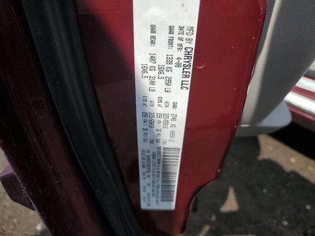 2A8HR54P38R787582 - 2008 CHRYSLER TOWN & COU TOURING ბურგუნდია ფოტო 12