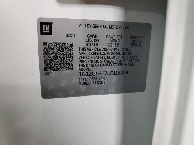 1G1ZG5ST7LF118709 - 2020 CHEVROLET MALIBU RS 白色 照片 12