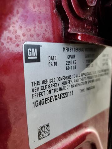 1G4GE5EVXAF223111 - 2010 BUICK LACROSSE CXS BURGUNDY photo 13