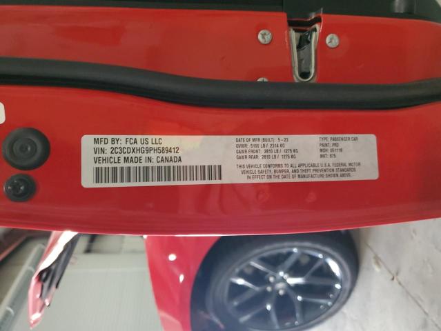 2C3CDXHG9PH589412 - 2023 DODGE CHARGER GT RED photo 13