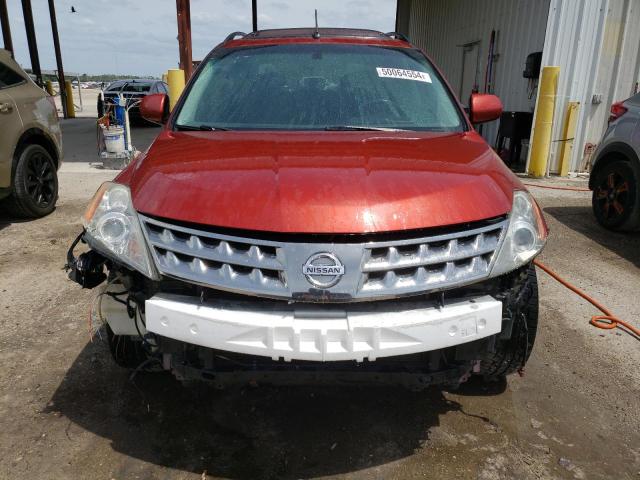 JN8AZ08T37W502652 - 2007 NISSAN MURANO SL RED photo 5