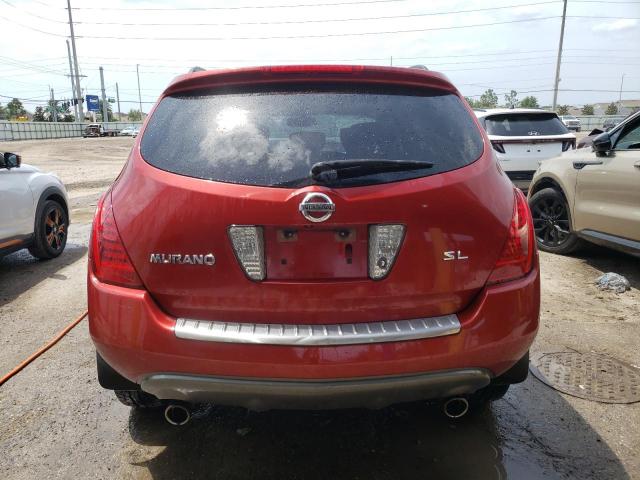 JN8AZ08T37W502652 - 2007 NISSAN MURANO SL RED photo 6