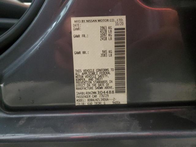 1N4BL4DV2MN304488 - 2021 NISSAN ALTIMA SV GRAY photo 12