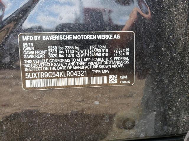 5UXTR9C54KLR04321 - 2019 BMW X3 XDRIVE30I BLACK photo 13