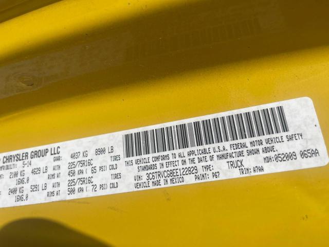 3C6TRVCG8EE122829 - 2014 RAM PROMASTER 2500 HIGH أصفر صورة 10