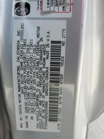 5TEUU42N25Z053666 - 2005 TOYOTA TACOMA ACCESS CAB Gümüş foto 12