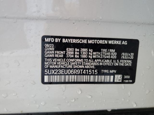 5UX23EU06R9T41515 - 2024 BMW X5 XDRIVE40I WHITE photo 13