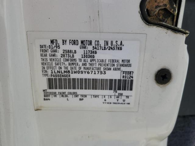 1LNLM81W0SY671753 - 1995 LINCOLN TOWN CAR EXECUTIVE Սպիտակ լուսանկար 12