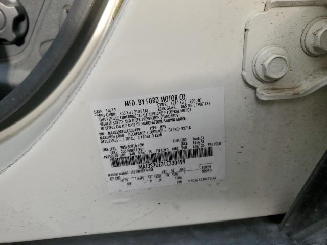 MAJ3S2GE3LC330499 - 2020 FORD ECOSPORT SE Biały zdjęcie 12