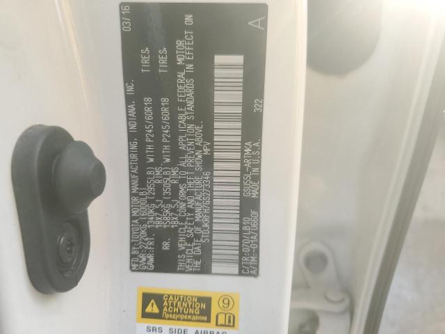 5TDJKRFH7GS273346 - 2016 TOYOTA HIGHLANDER XLE WHITE photo 14