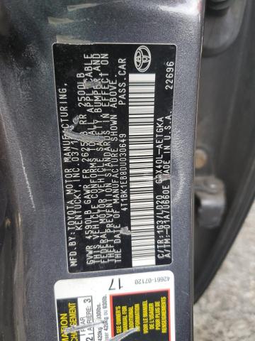 4T1BK1EB8DU030649 - 2013 TOYOTA AVALON BASE 石墨色 照片 12