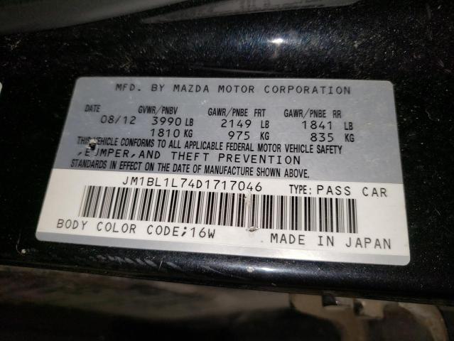 JM1BL1L74D1717046 - 2013 MAZDA 3 I BLACK photo 12