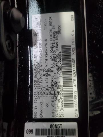 5TFJX4GN2FX045501 - 2015 TOYOTA TACOMA DOUBLE CAB PRERUNNER BLACK photo 12