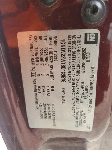 1GNDV23W18D139516 - 2008 CHEVROLET UPLANDER LS MAROON photo 13