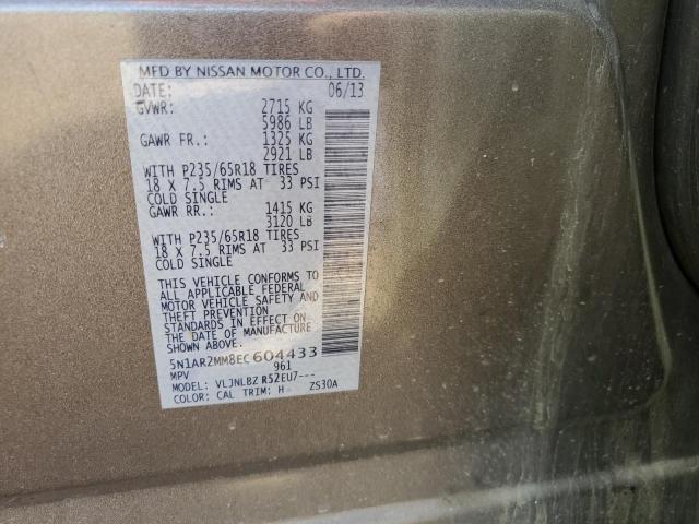 5N1AR2MM8EC604433 - 2014 NISSAN PATHFINDER S BROWN photo 13