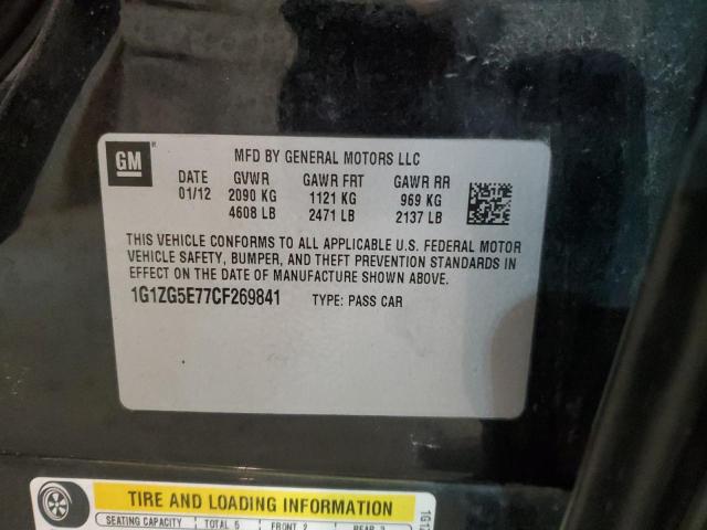 1G1ZG5E77CF269841 - 2012 CHEVROLET MALIBU LTZ შავი ფოტო 12