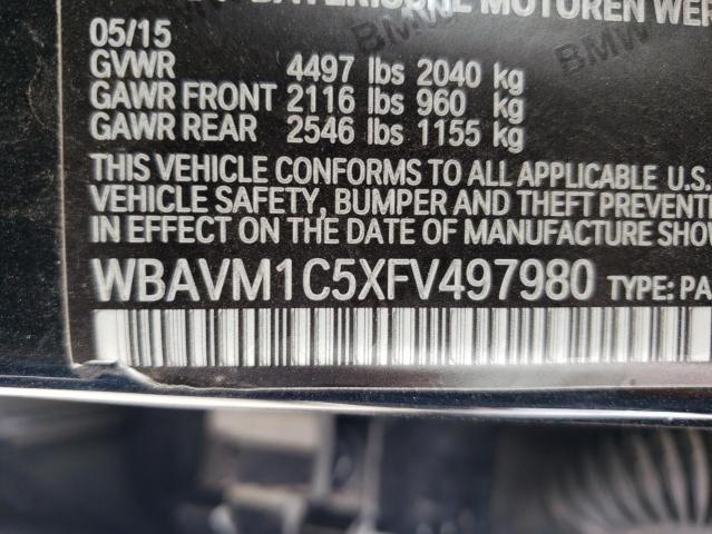 WBAVM1C5XFV497980 - 2015 BMW X1 SDRIVE28I BLACK photo 12