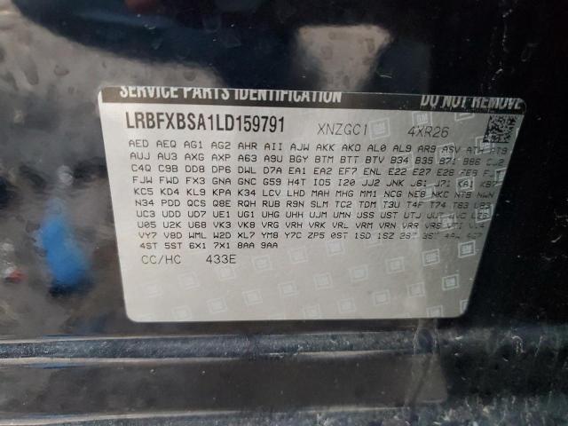 LRBFXBSA1LD159791 - 2020 BUICK ENVISION PREFERRED შავი ფოტო 13