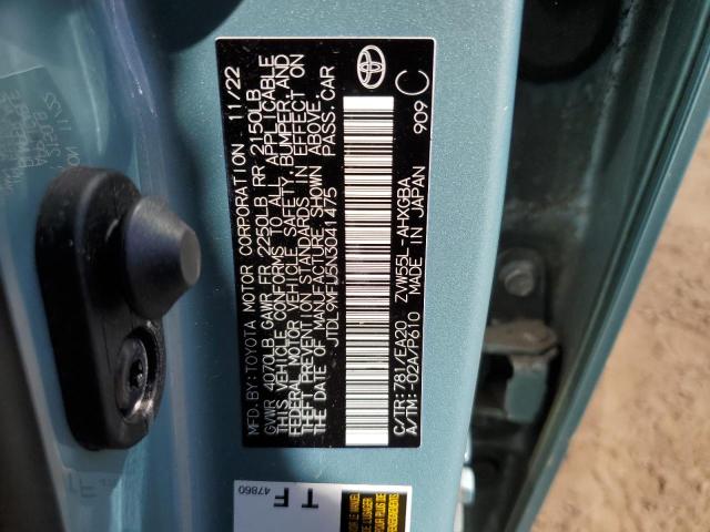 JTDL9MFU5N3041475 - 2022 TOYOTA PRIUS LE BLUE photo 12