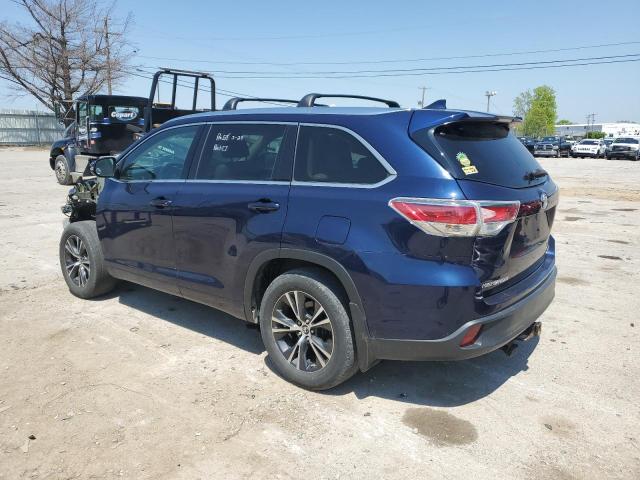 5TDJKRFH4GS329081 - 2016 TOYOTA HIGHLANDER XLE Mavi foto 2