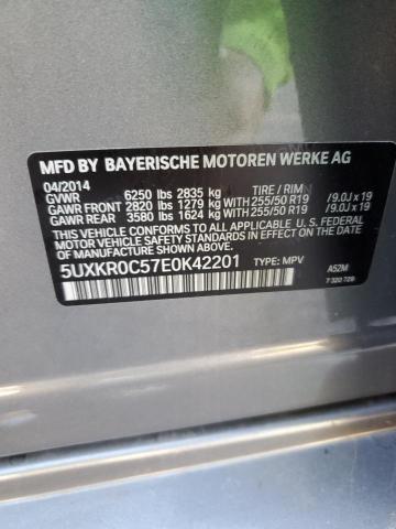 5UXKR0C57E0K42201 - 2014 BMW X5 XDRIVE35I GRAY photo 14
