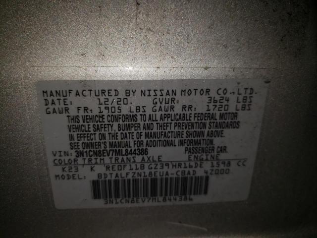 3N1CN8EV7ML844386 - 2021 NISSAN VERSA SV SILVER photo 13