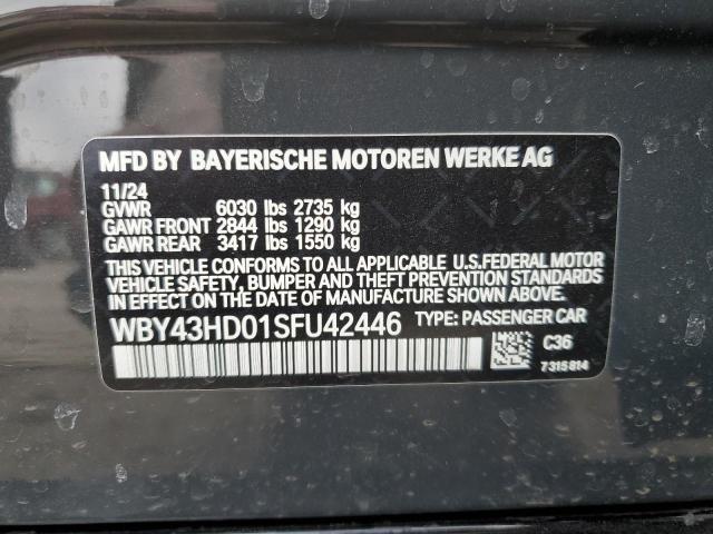 WBY43HD01SFU42446 - 2025 BMW I4 XDRIVE 40 GRAY photo 12