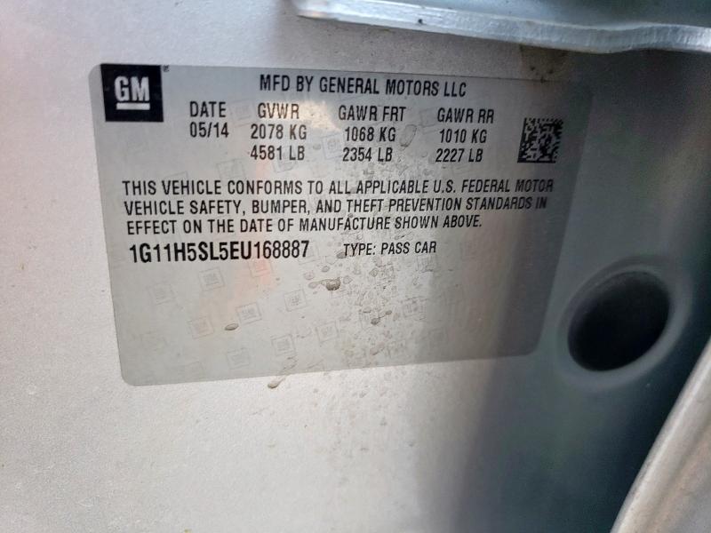 1G11H5SL5EU168887 - 2014 CHEVROLET MALIBU LTZ SILVER photo 12