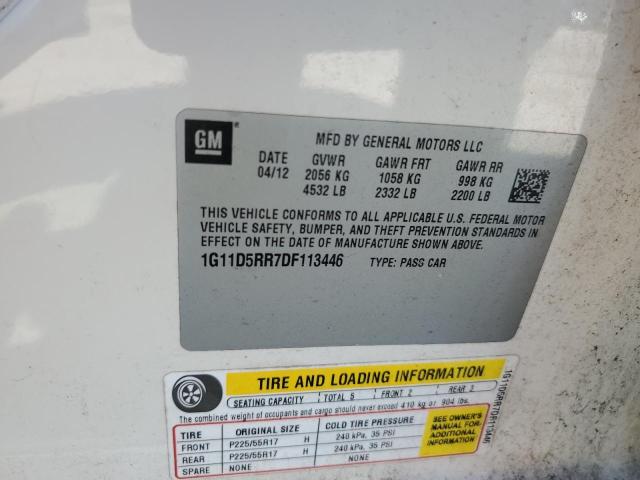 1G11D5RR7DF113446 - 2013 CHEVROLET MALIBU 1LT WHITE photo 12