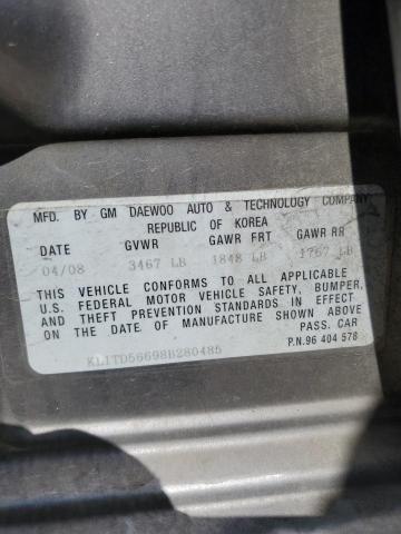 KL1TD56698B280485 - 2008 CHEVROLET AVEO BASE 灰色 照片 12