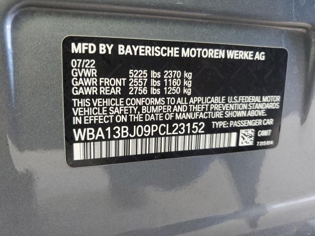 WBA13BJ09PCL23152 - 2023 BMW 530 XI GRAY photo 12