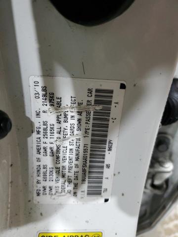 19UUA8F5XAA015571 - 2010 ACURA TL WHITE photo 13