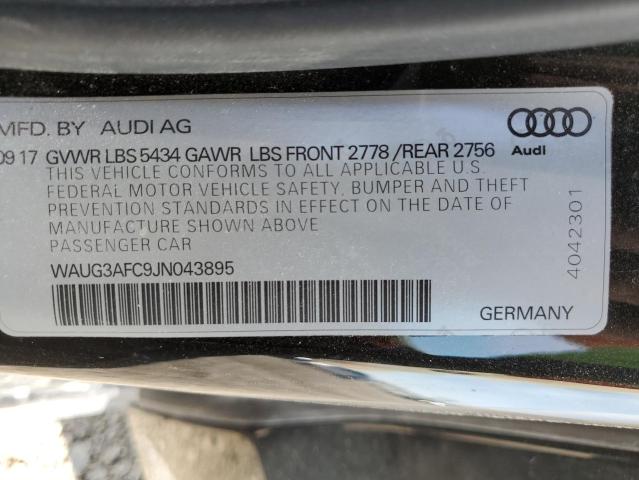 WAUG3AFC9JN043895 - 2018 AUDI A6 PREMIUM PLUS BLACK photo 13