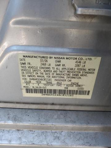 1N4BA41EX6C852165 - 2006 NISSAN MAXIMA SE SILVER photo 14