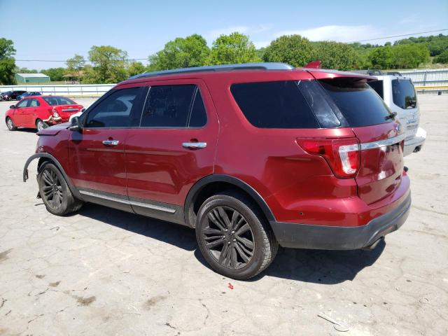 1FM5K8HTXGGC03830 - 2016 FORD EXPLORER PLATINUM RED photo 2