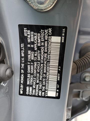 SHHFK7H40MU426121 - 2021 HONDA CIVIC SPORT 灰色 照片 12