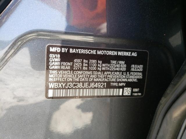 WBXYJ3C38JEJ64921 - 2018 BMW X2 SDRIVE28I GRAY photo 13