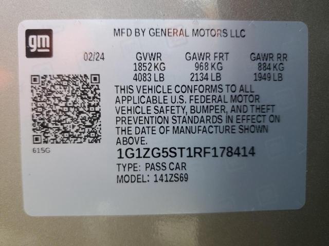 1G1ZG5ST1RF178414 - 2024 CHEVROLET MALIBU RS 米色 照片 12